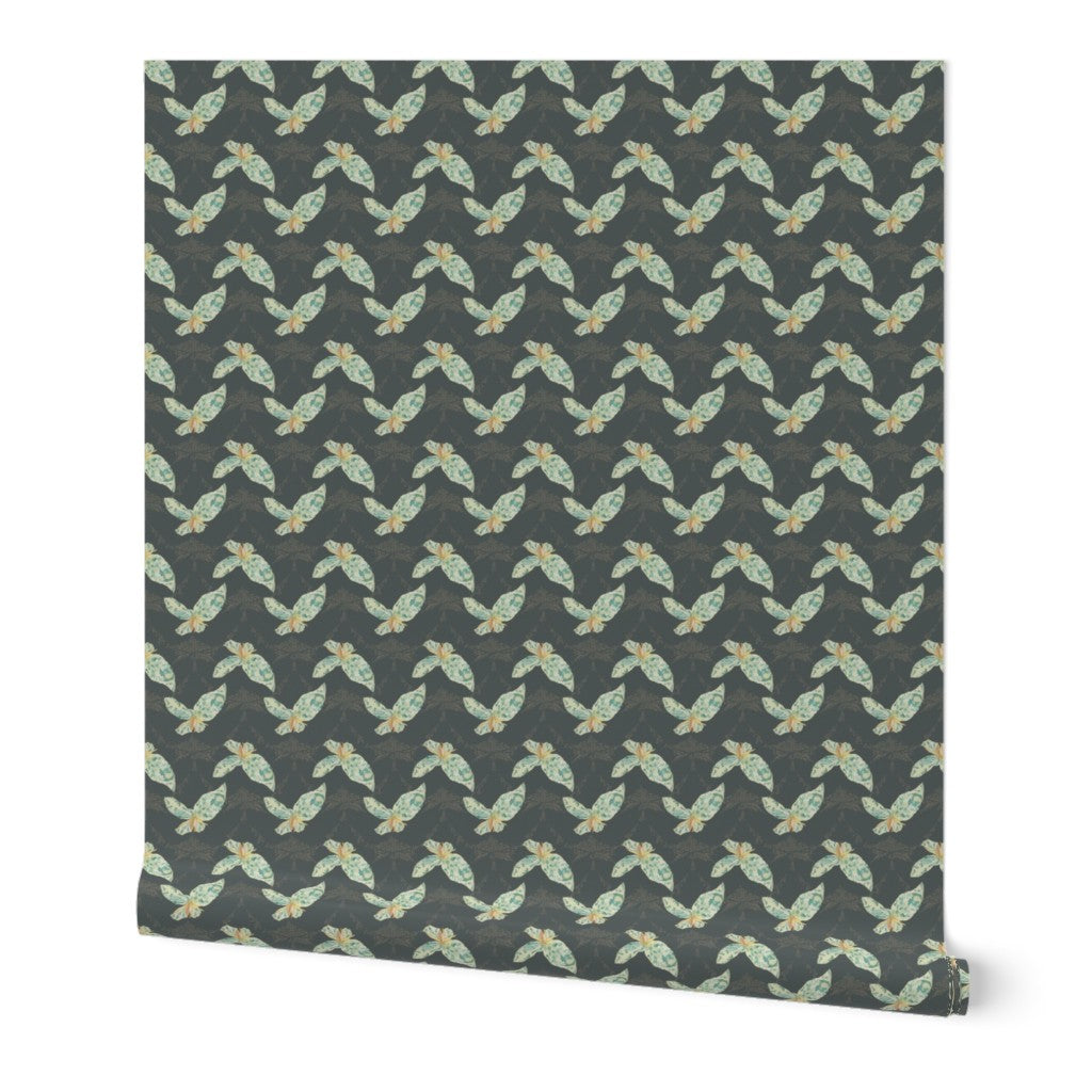 Victorian Toadshade Wallpaper - Charcoal Small Scale