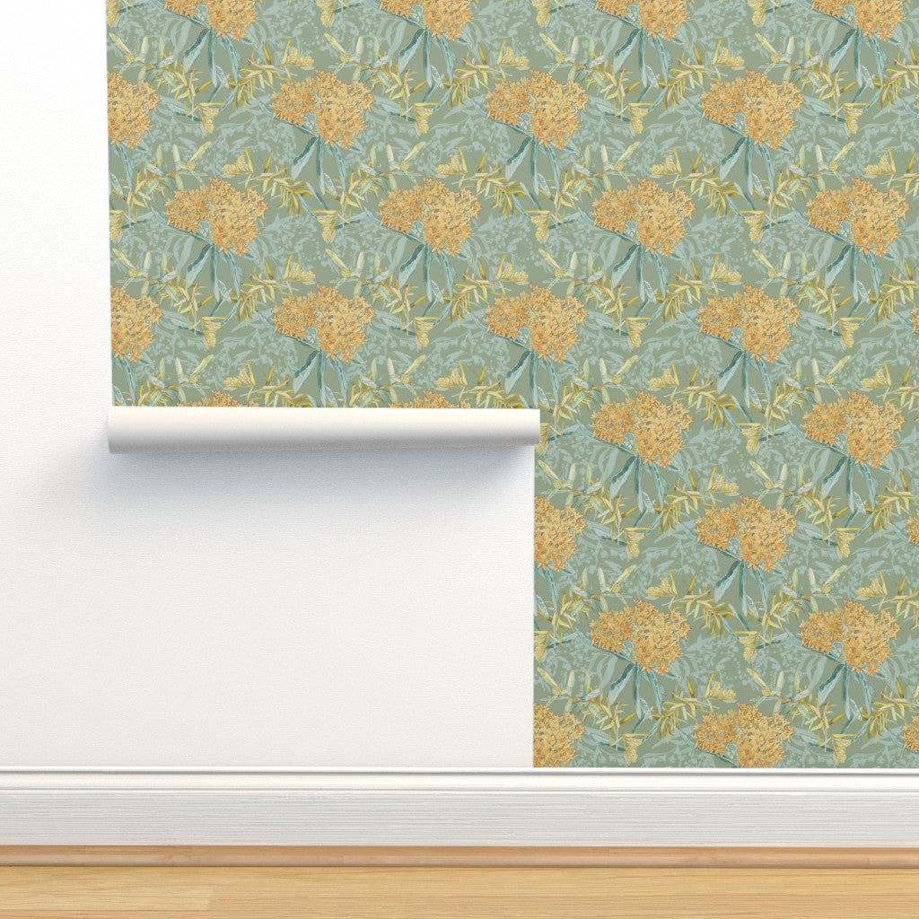 Legacy Garden Wallpaper - Sage Medium Scale