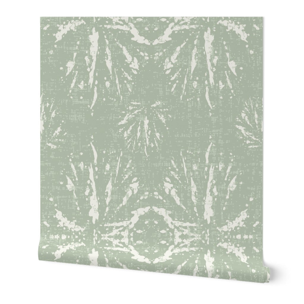 Modern Boho Begonia Leaf Sage Green Wallpaper