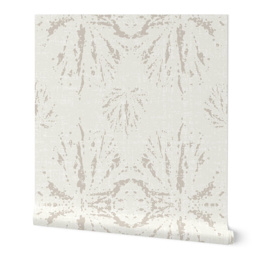 Modern Boho Begonia Leaf Soft Beige Off-White Wallpaper