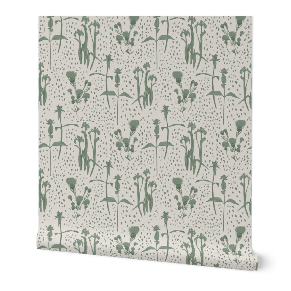 Wildflower Preserve Wallpaper - Linen Medium Scale