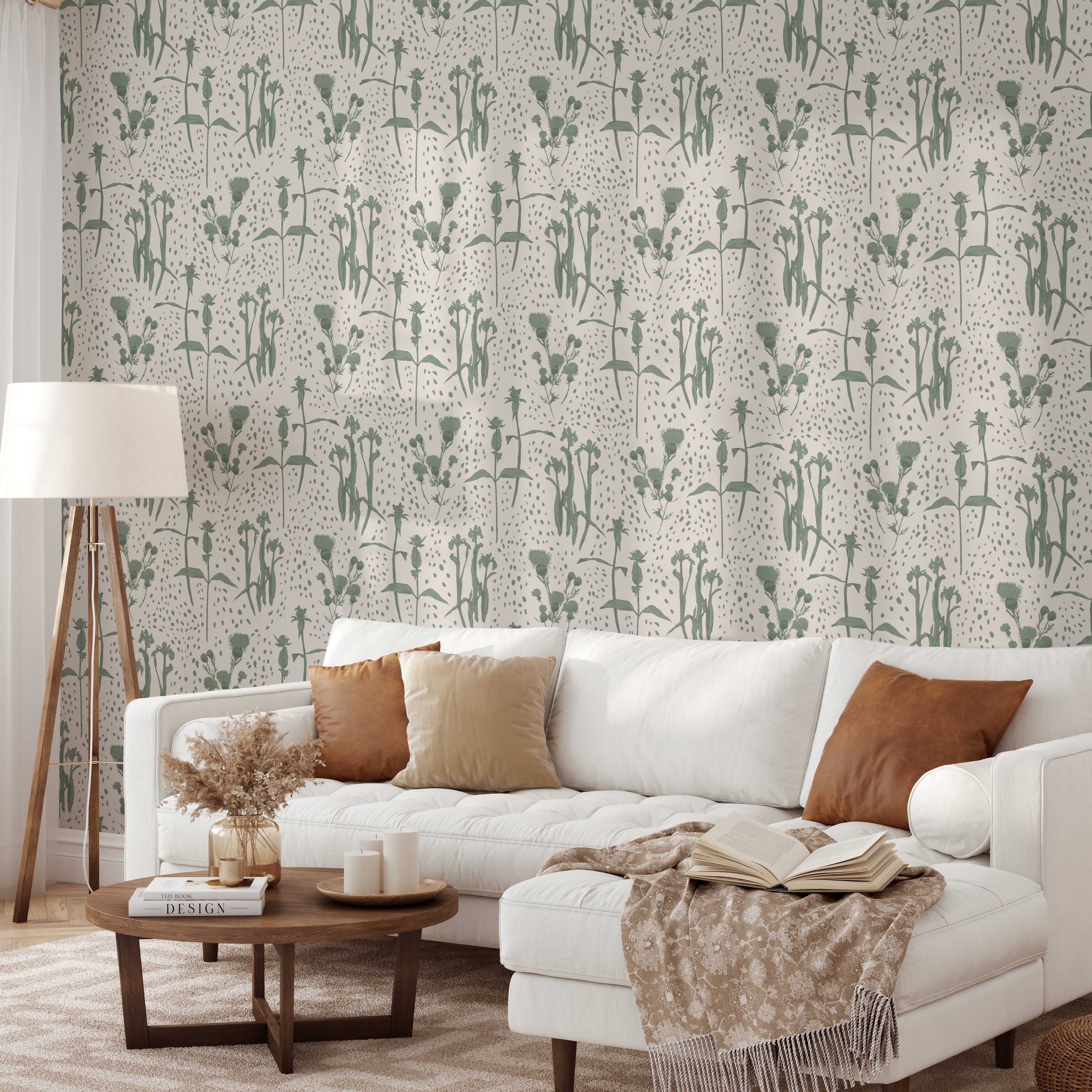 Wildflower Preserve Wallpaper - Linen Medium Scale